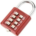thumbnail image 1 of Huggegwe Cadenas de Sécurité à 8 Boutons pour Valise, Tiroir, Porte, Boîte à Outils, Rouge 1PCS, 1 of 8