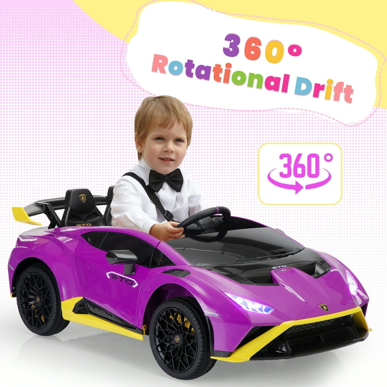 Jaxpety Lamborghini Ride on Car for Kids ,12V Battery Powered
