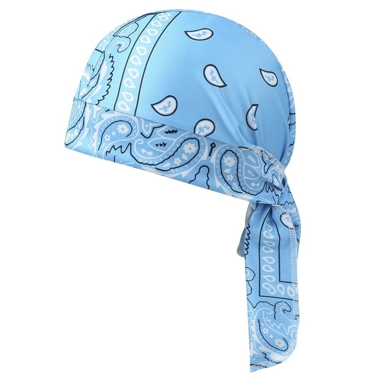 blue bandana motorcycle helmet D.O.T. Daytona Cruiser- Metal Flake Sleeping Cap Bandana Print Helmet by Katt