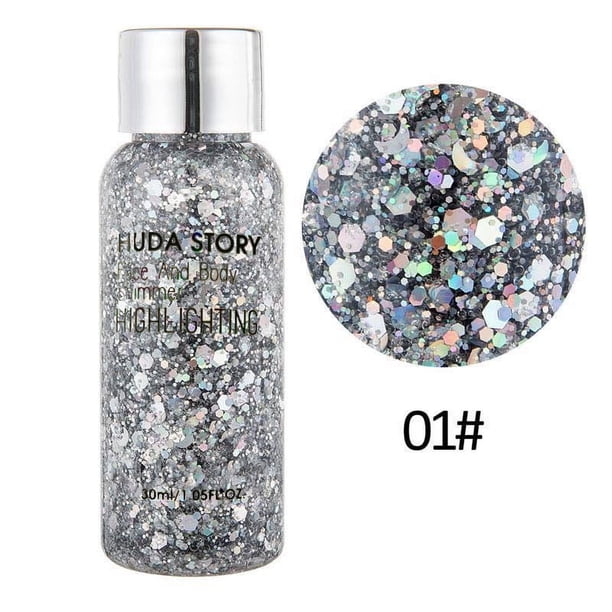 Mermaid Sequins Body Glitter Gel For Face, Skin, Hair, Eyeshadow, Nail, Long Lasting Holographic Chunky Face Glitter Party Makeup For Festival Rave30ml