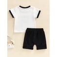thumbnail image 5 of Musuos Baby Boys 2Pcs Summer Outfits, 6 12 18 24M Short Sleeve Letter Print T-Shirts + Pocket Shorts Set, 5 of 9