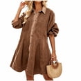 thumbnail image 2 of Livrdious Oversized Denim Dresses for Women Long Sleeve Button Down Denim Dress Womens Babydoll Jean Shirt Dresses, S-2X, 2 of 7
