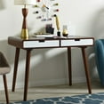 thumbnail image 2 of Baxton Studio Casarano Writing Desk in Dark Walnut and White, 2 of 4
