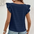 thumbnail image 6 of Mittory Women's Casual Summer Square Neck Tank Tops Sleeveless Ruffle Chiffon Blouses Top Shirts, 6 of 6