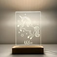 thumbnail image 5 of Personalized Stand Night Light Up Lamp LED Custom Free Engraved Names Girls, Wood Base, Butterflies, Mermaids, Crowns, Hearts, Rainbows, Unicorns, 5 of 12