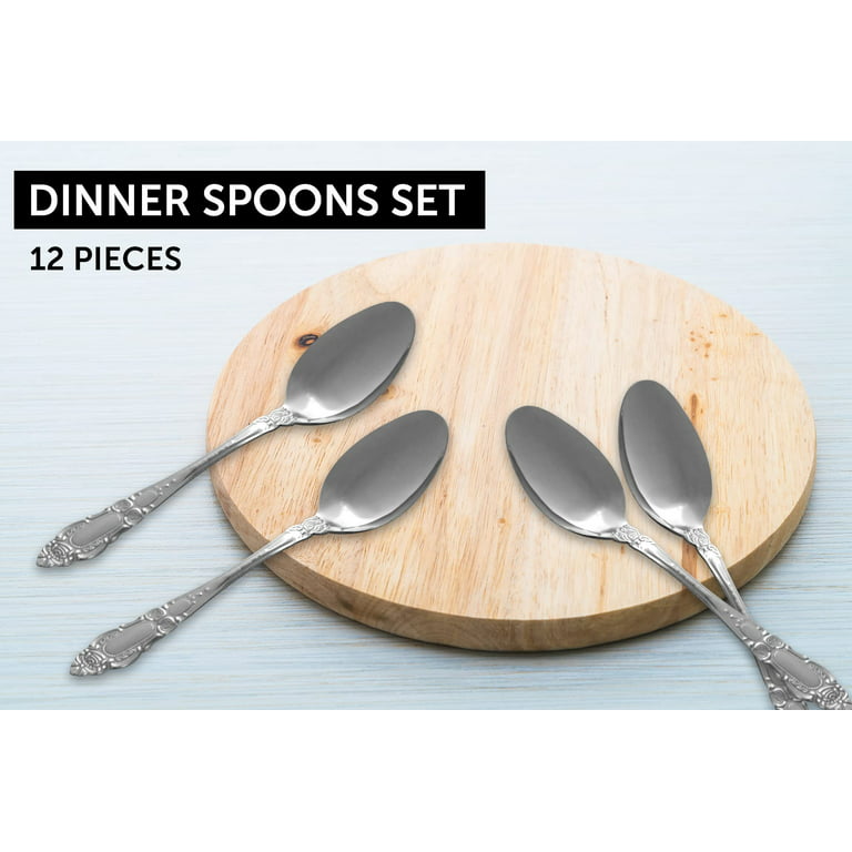 Decorrack Dinner Spoons Stainless Steel Table Spoons Flatware (Set of 12)