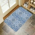 thumbnail image 4 of Bohemian Flower Blue Door Mat Welcome Door Mat for Front Door, Home Entrance, Yard, Floor, Patio, Non Slip Spring Summer Welcome Mat Indoor Outdoor Doormat 0"*", 4 of 6