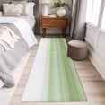 thumbnail image 4 of 2'x6' Rug Runners for Hallways Kitchen, Sage Green White Ombre Non Slip Entryway Beside Floor Carpet Runner, Country Modern Stripes Lines Washable Laundry Room Bedroom Throw Rugs Mat for Family Pet, 4 of 8