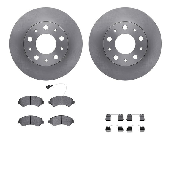 Dynamic Friction Company Front Brake Rotors with Heavy Duty Brake Pads includes Hardware 6212-40498