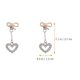 thumbnail image 2 of Butterfly Bow Earrings Rhinestones Heart Charm Dangle Earrings 1Pair Gift, 2 of 4