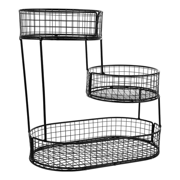 OUNONA Dried Fruit Storage Rack 31.50X31.50X16.70CM Black