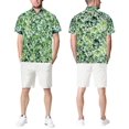 thumbnail image 4 of HAPPY BAY Men's Holiday Beach Short Sleeve Hawaiian Shirts XL Shamrock Forest, Bamboo Fern Summer Vacation Holiday, 4 of 7