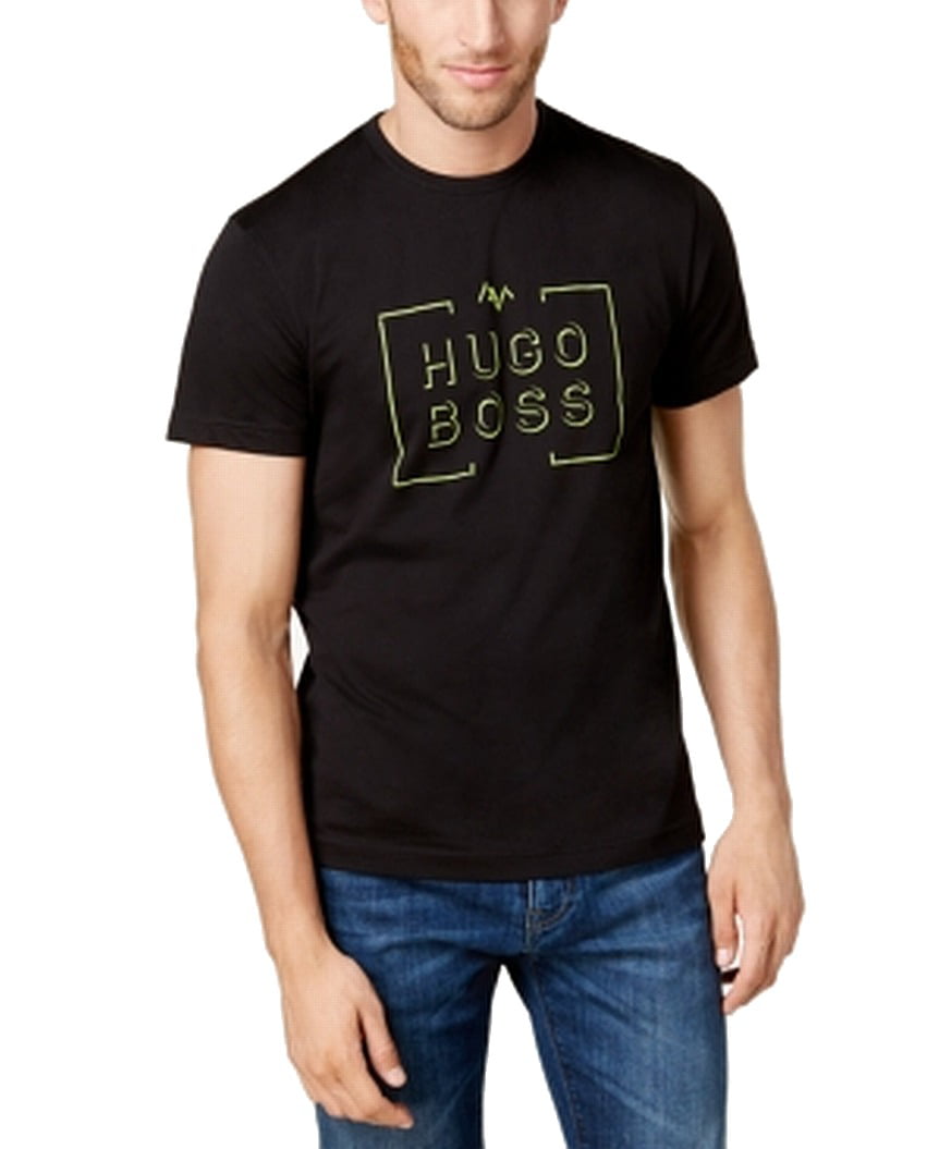 Hugo Boss T-Shirts - Mens T-Shirt Green Crewneck Graphic Logo Tee XL ...
