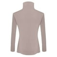thumbnail image 4 of BKQCNKM Long Sleeve Shirts for Women Turtleneck Shirt Women White Long Sleeve Shirts for Women Black Long Sleeve Shirt for Woman Long Sleeve High Neck Solid Color Shirts for Women, Beige L, 4 of 5