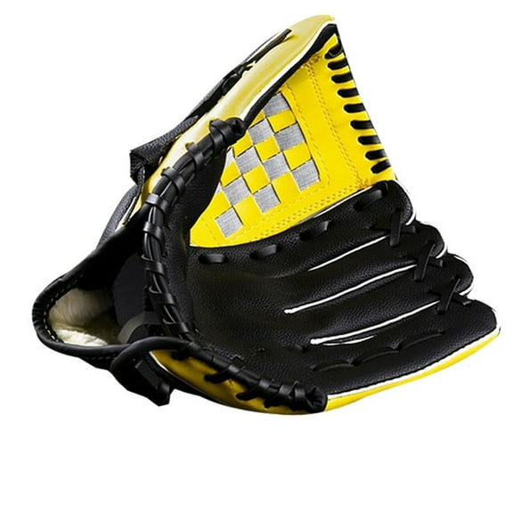 10.5 Inch Baseball Gloves Fielding Gloves Professional Baseball and Softball PU Catching Gloves Yellow and Black