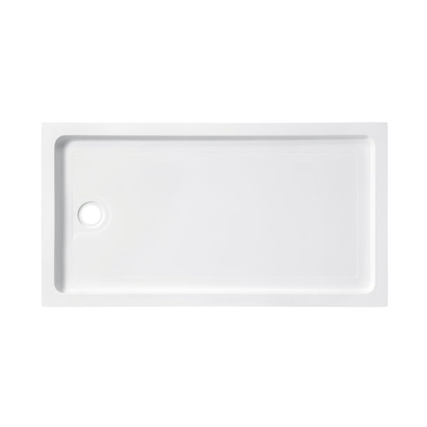 Ove Decors Shower Base with Anti Slip Surface, White Acrylic, 60.31in x