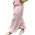 thumbnail image 2 of Women'S Casual Cotton Baggy Pants with Elastic Waist Relax Fit Lantern Trouser Pink S, 2 of 10