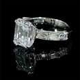 thumbnail image 5 of HeartsAndYou 3ct Emerald Cut Moissanite Milgrain Solitaire with Accents Ring 18k White Gold over Silver, 5 of 5