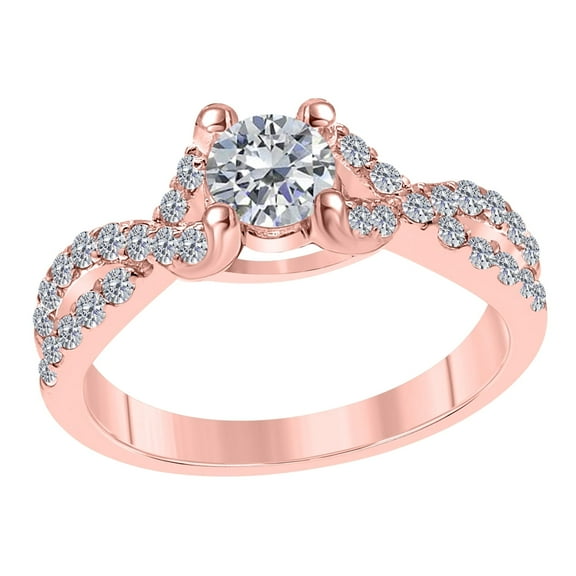 Mauli jewels Captivating Brilliance 1 Ct. Real Diamond Wedding Engagement Ring in 14k Solid Gold