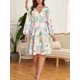 thumbnail image 5 of Vestido, Vestido de talla grande para mujer Vestido casual con estampado floral de manga larga con c Abody Extragrande, 5 of 7