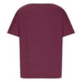 thumbnail image 4 of Jewelreauty Plus Size Short Sleeve Tops for Women Casual Sweatheart Neckline Tees Summer Solid Tunic Blouses (2XL, Wine), 4 of 6