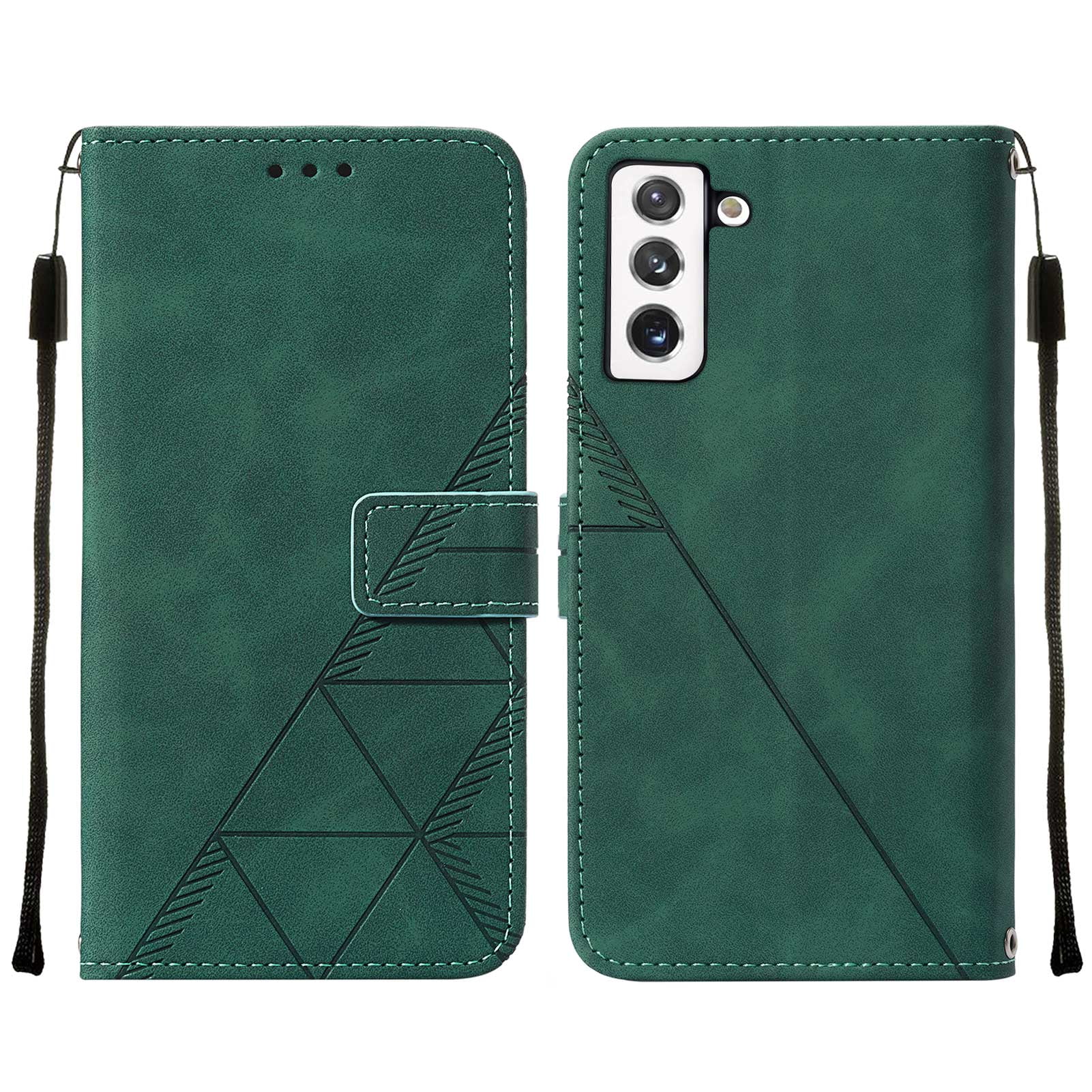 Wallet Phone Case for Galaxy S22 5G Cover, Allytech Detachable Wrist Strap Flip Stand Card Holder Magnetic Clasp Slim Fit Scratch Free Case for Samsung Galaxy S22 2022 (5G), Darkgreen