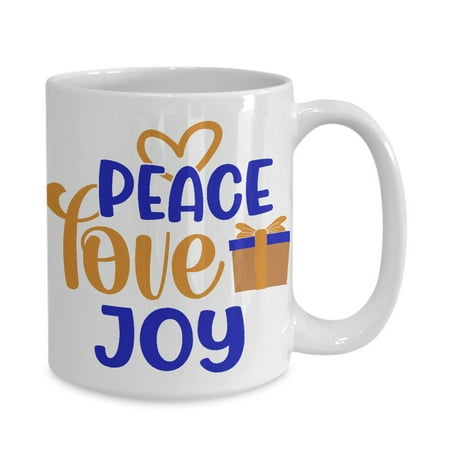 

Peace Love Joy Holiday Hanukkah Gift White Gift coffee mug