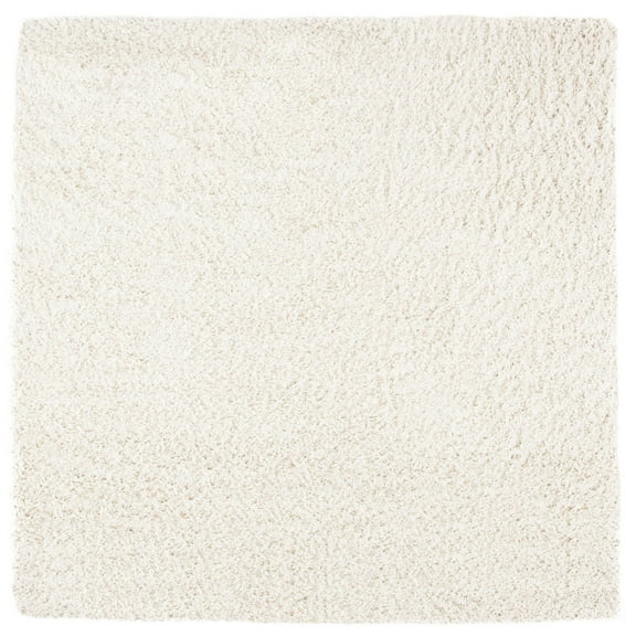 SAFAVIEH August Sophia Solid Shag Area Rug, Ivory, 6'7" x 6'7" Square