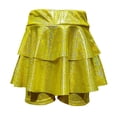 thumbnail image 2 of Bmisegm Skorts for Girls High Waist Shiny Tiered Cake Skort with Built in Shorts for Carnival Dance Party Performance Girls Skirt 7-8 Years, 2 of 3