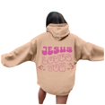thumbnail image 1 of WEAIXIMIUNG Robe Chandail en Molleton pour Femmes Manches Courtes Sweat à Capuche Graphique Lettres Surdimensionné Pull Décontracté Manches Longues avec Poches, 1 of 6