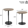 thumbnail image 3 of 24" Round Bar Table, Bistro Pub Table, Adjustable Height Pub Table, 360° Swivel Cocktail Bar Table with Metal Base and MDF Top, Suitable for Small Space, Bar, Bistro, Café, Brown, 3 of 6