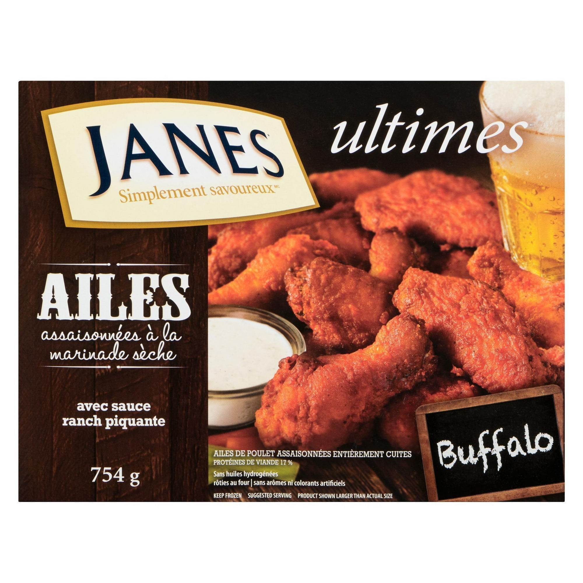 Janes ultimates Dry Rub Seasoned Chicken Wings Buffalo Style, Chicken Wings, 754g