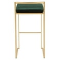 thumbnail image 5 of Fuji Contemporary-Glam Stackable Barstool in Gold with Green Velvet Cushion by LumiSource - Set of 2, 5 of 7