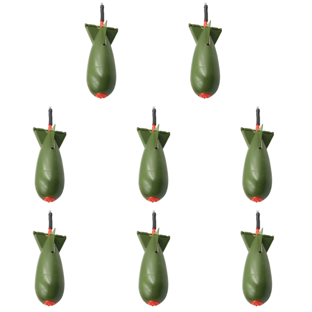 Carp Fishing Rockets Feeder 3 Tamaño Bomba Señuelo Cebos Titular Maker Tackle (Verde L)