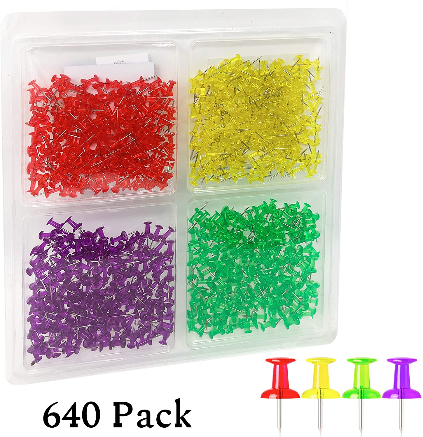 Mr. Pen Push Pins, Thumb Tacks, Pack of 640 Pins, Tacks, Pin, Push