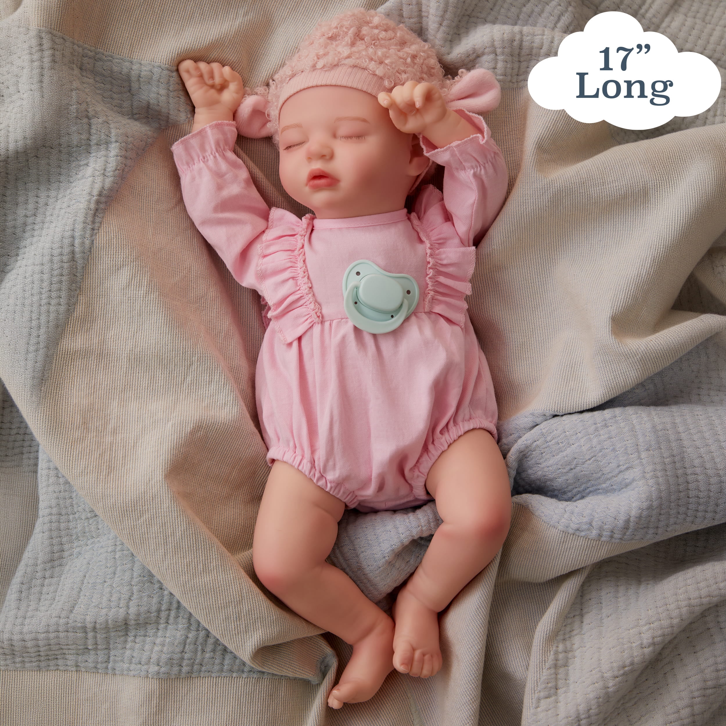 BABY born Real Hand-Painted, Realistic Reborn Baby Doll Girl - Light, Closed Eyes, Ages 3+