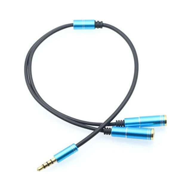Cable divisor de audio de 3,5 mm macho de 3,5 mm a 2 puertos hembra de 3,5 mm con micrófono Adaptador de cable auxiliar de extensión de 3,5 mm