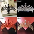 thumbnail image 3 of Jewelry Wedding Prom Bride Headbands Birthday Party with Combs Crystal Headband Princess Rhinestone Crown Silver Tiara Crown RED, 3 of 8