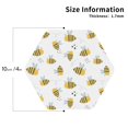thumbnail image 2 of Fuzoiu Bee Print Leather Coasters Set,Drink Coasters Set of 4,for Tabletop Protection, Durable PVC Coasters,Home Décor and Housewarming Gift-Hexagon, 2 of 6