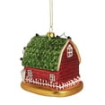 thumbnail image 4 of 3.5" Red and Green Dairy Barn with Christmas Lights Glass Ornament, 4 of 4