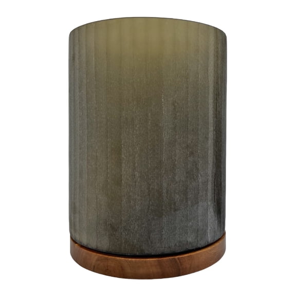 Decorative Handmade Glass Cylinder Vase in Gray, 12.5