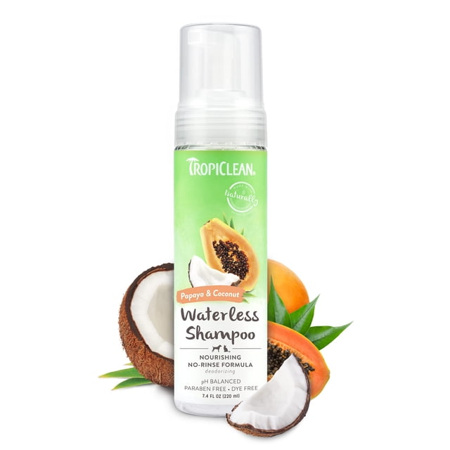 Champú sin agua para perros TropicLean Papaya Coconut 220 ml