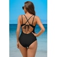 thumbnail image 7 of Attraco Tummy Control One Piece Swimsuits for Women Ruched Bathing Suits Strappy Monokini V Neck, 7 of 7