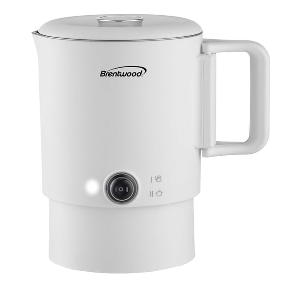 Brentwood 27-Oz. 650-Watt Electric Travel Kettle and Hot Pot, White