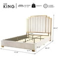 thumbnail image 7 of VANACC King Size Bed Frame and 61" Headboard, Upholstered Bed with Golden Plating Trim,Cream, 7 of 7