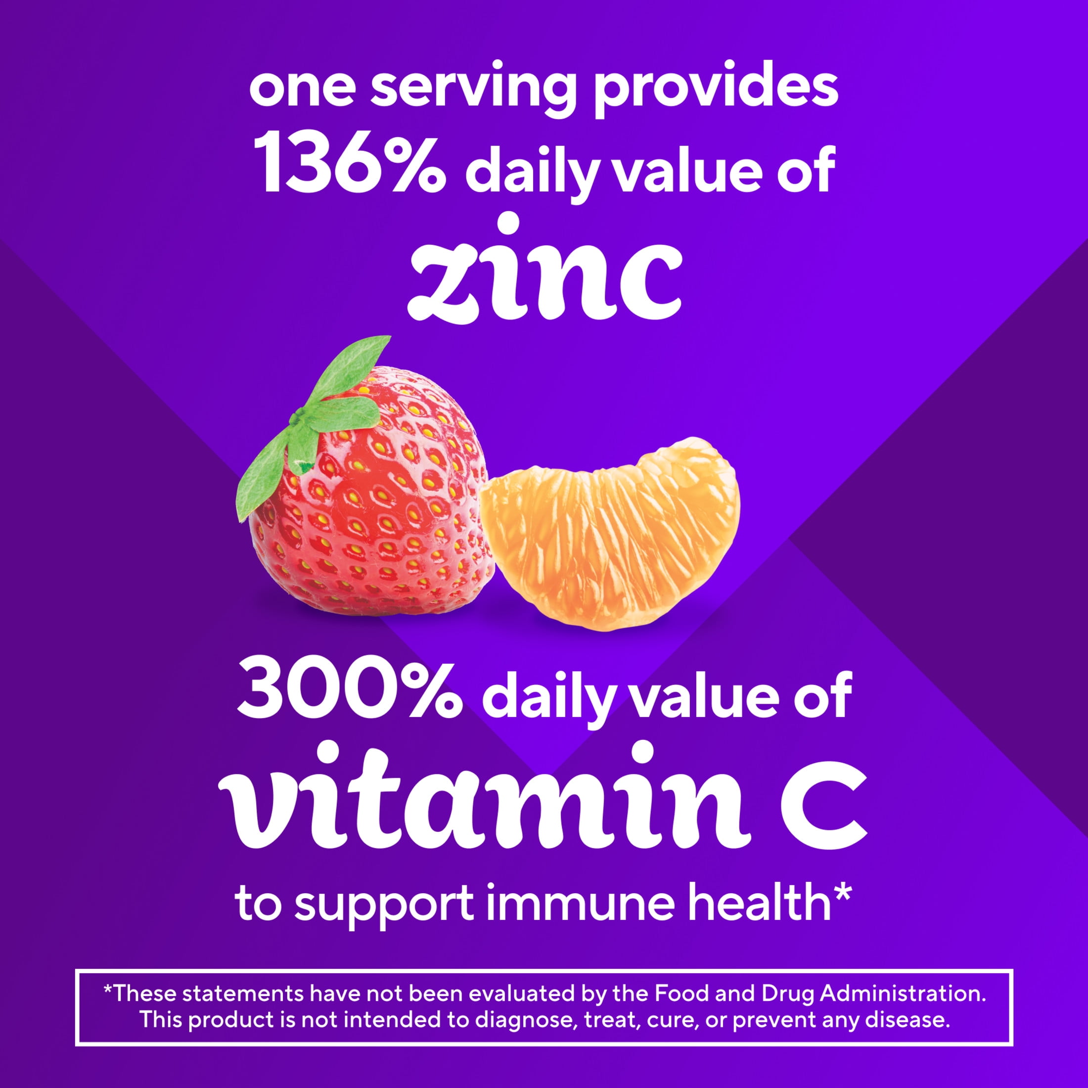 vitafusion Power Zinc Gummy Vitamins, Strawberry Tangerine Flavored Immune Support (1), 90 Count