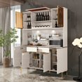 thumbnail image 3 of Light luxury dining side cabinet modern simple living room wine cabinet storage cabinet Kitchen cabinet tea cupboard against the My Lux Decor Round, 3 of 13