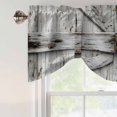 thumbnail image 5 of Tie Up Valances for Windows, Vintage Gate Adjustable Valance Curtains Window Treatment for Living Room, Farmhouse Wooden Grain Shabby Chic Door Rod Pocket Kitchen Curtains & Drapes 54x18 Inch, 5 of 9
