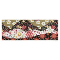 Pioneer Flower Floral Print Pattern Kitchen Rug Mat,Kitchen Runner Rugs Non Skid Washable,Decorative Kitchen Floor Mats for Kitchen,Sink,Laundry,17"X47"