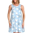 thumbnail image 1 of Fotbe Cute Goose On A Blue Sky Vestido de Verano sin Mangas para Mujer – Vestido Midi Línea A, Estilo Camiseta Floral, Vestido Playero Casual y Fluido, 1 of 7